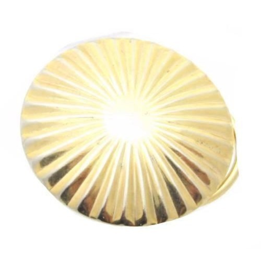 Vintage Shiny Gold Tone Round Textured Lined Design Vintage Scarf Clip